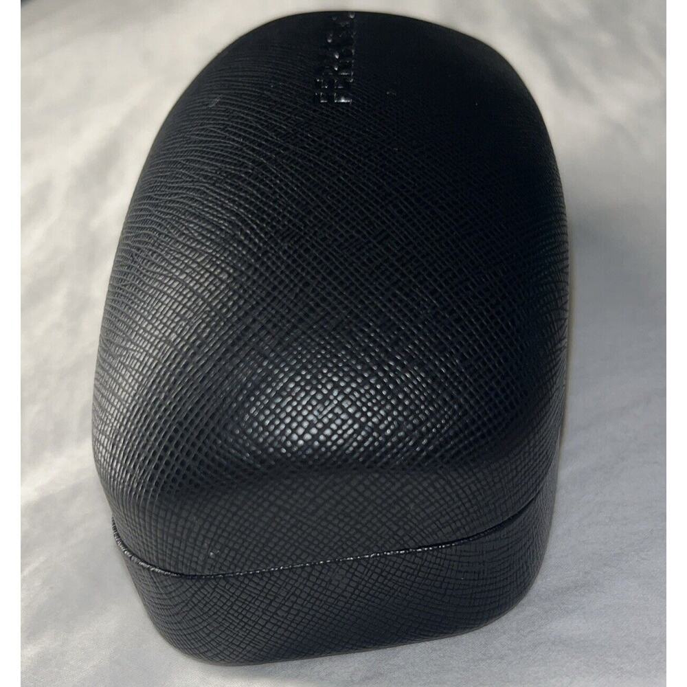 SALVATORE FERRAGAMO CROSSHATCH LEATHER‎ SUNGLASSES CASE BLACK - Picture 4 of 9